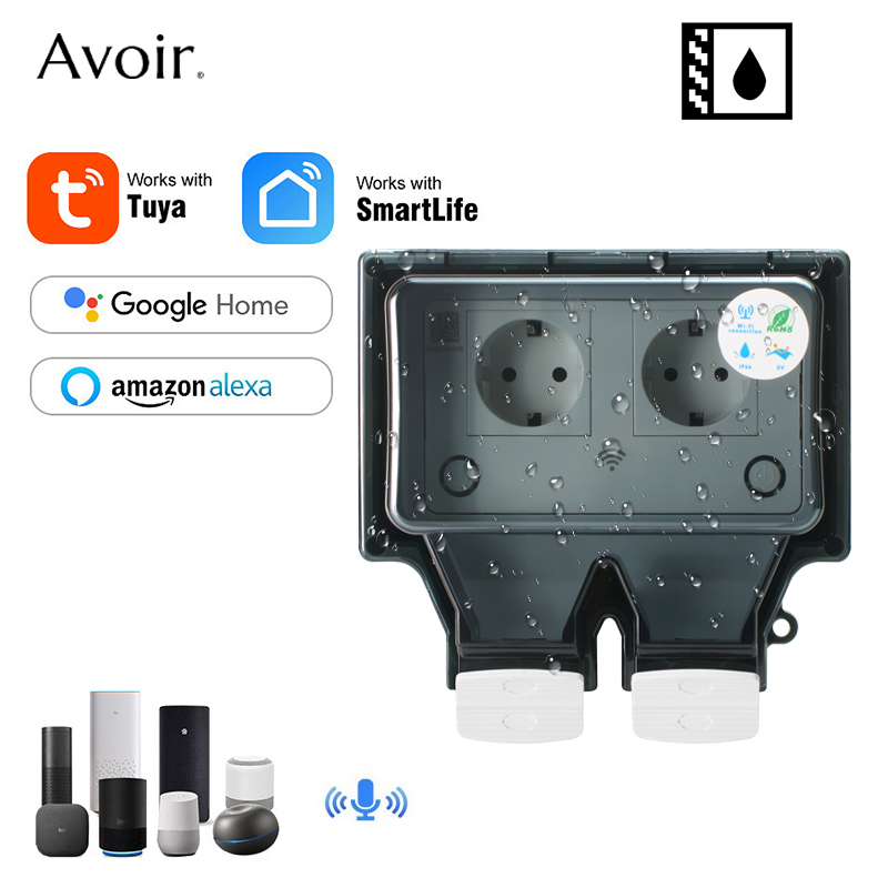 Outdoor Power Outlet Wifi - Avoir Tuya Muur Stopcontacten Ip66 Waterdicht
