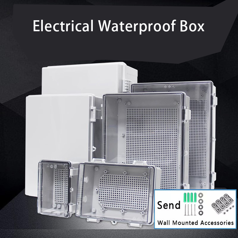 Outdoor Power Distribution Box - IP66 waterdichte aansluitdoos grijs/transparant elektrische behuizing
