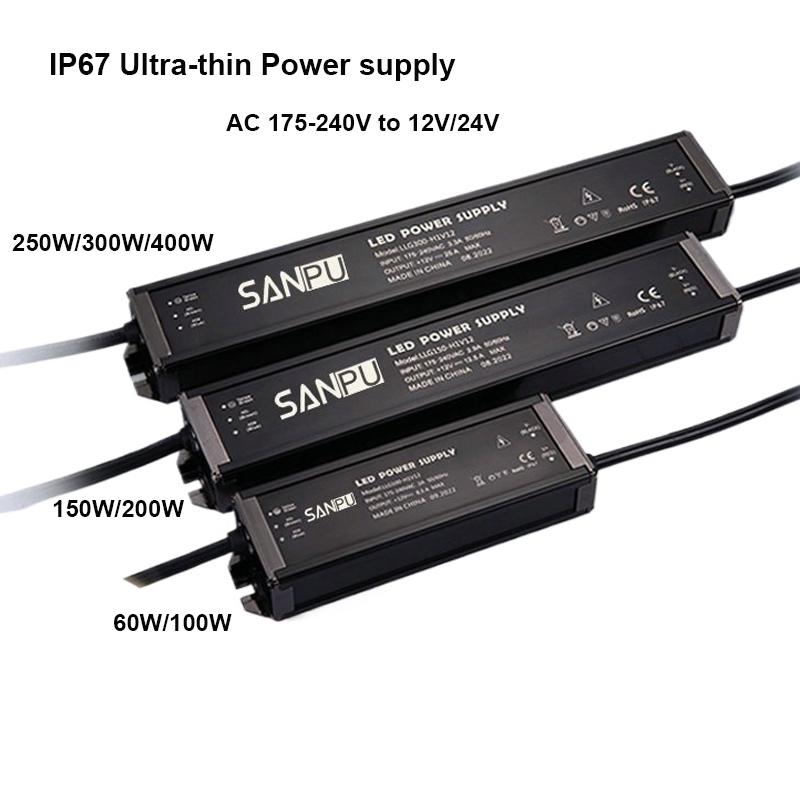 Outdoor Power Supply 12V - Ultradunne IP67 waterdichte voeding LED buitenverlichting