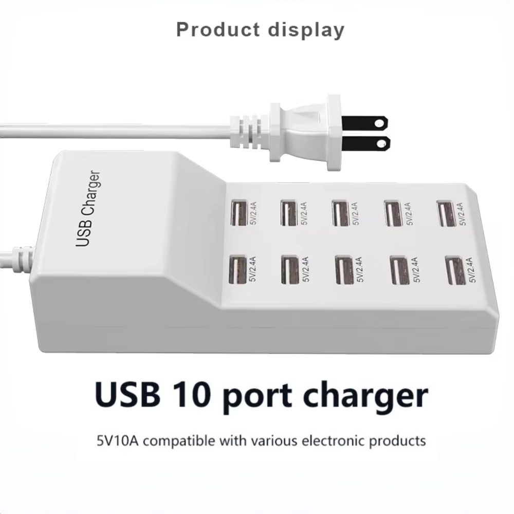 Outdoor Usb Power Adapter - 10-poorts USB-hub snellader Draagbare Type C