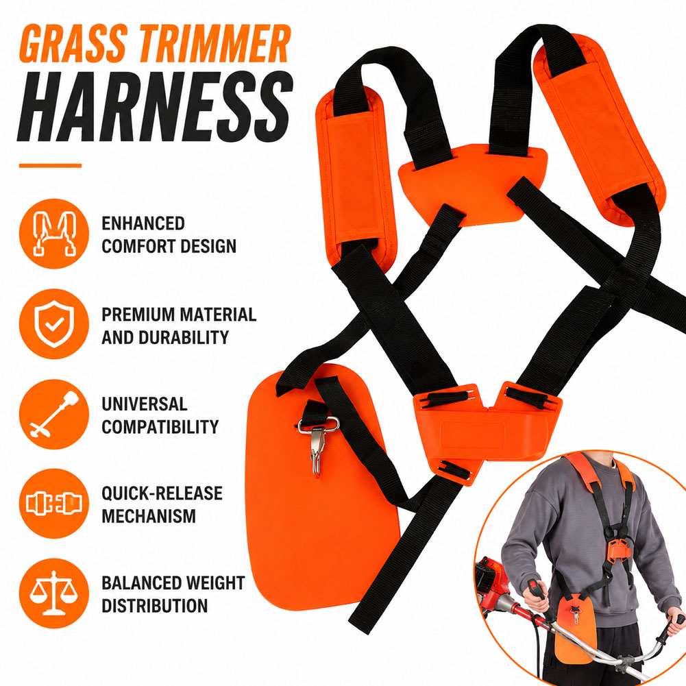 Brush Cutter Strap - Dubbele schouderriem Grasmaaierharnasriem Comfort Arbeidsbesparende Strimmer