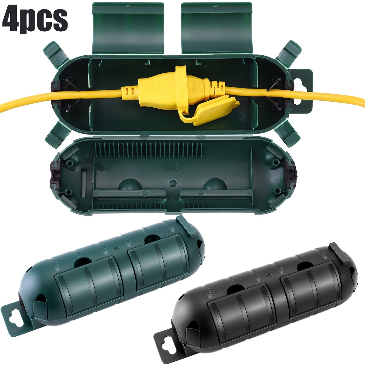 Extension Cord Outdoor - 4 stuks buitenverlengsnoer veiligheidsafdichting, weerbestendige elektrische