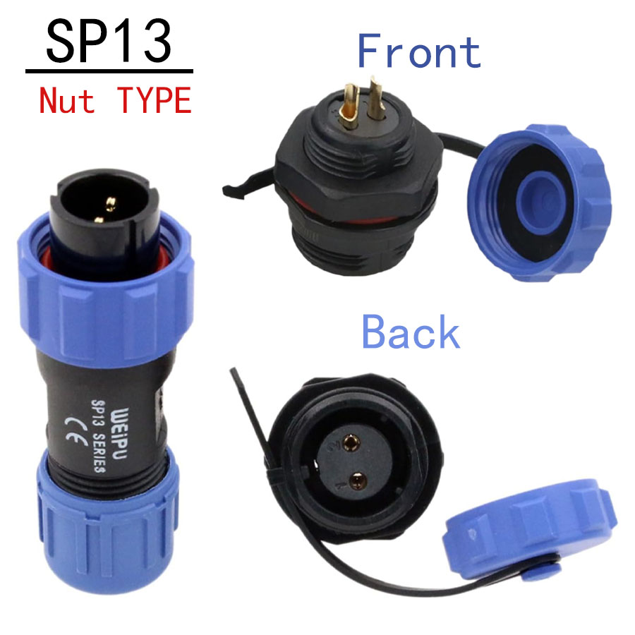 Outdoor Power Outlet Extension - SP13 2-pins waterdichte luchtvaartconnectoren - mannelijke