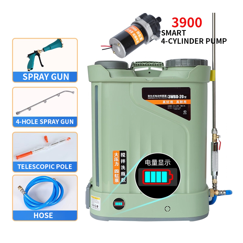Electric Sprayer Backpack - Viercilinderpomp Landbouwsproeier, roeren en spoelen Elektrische