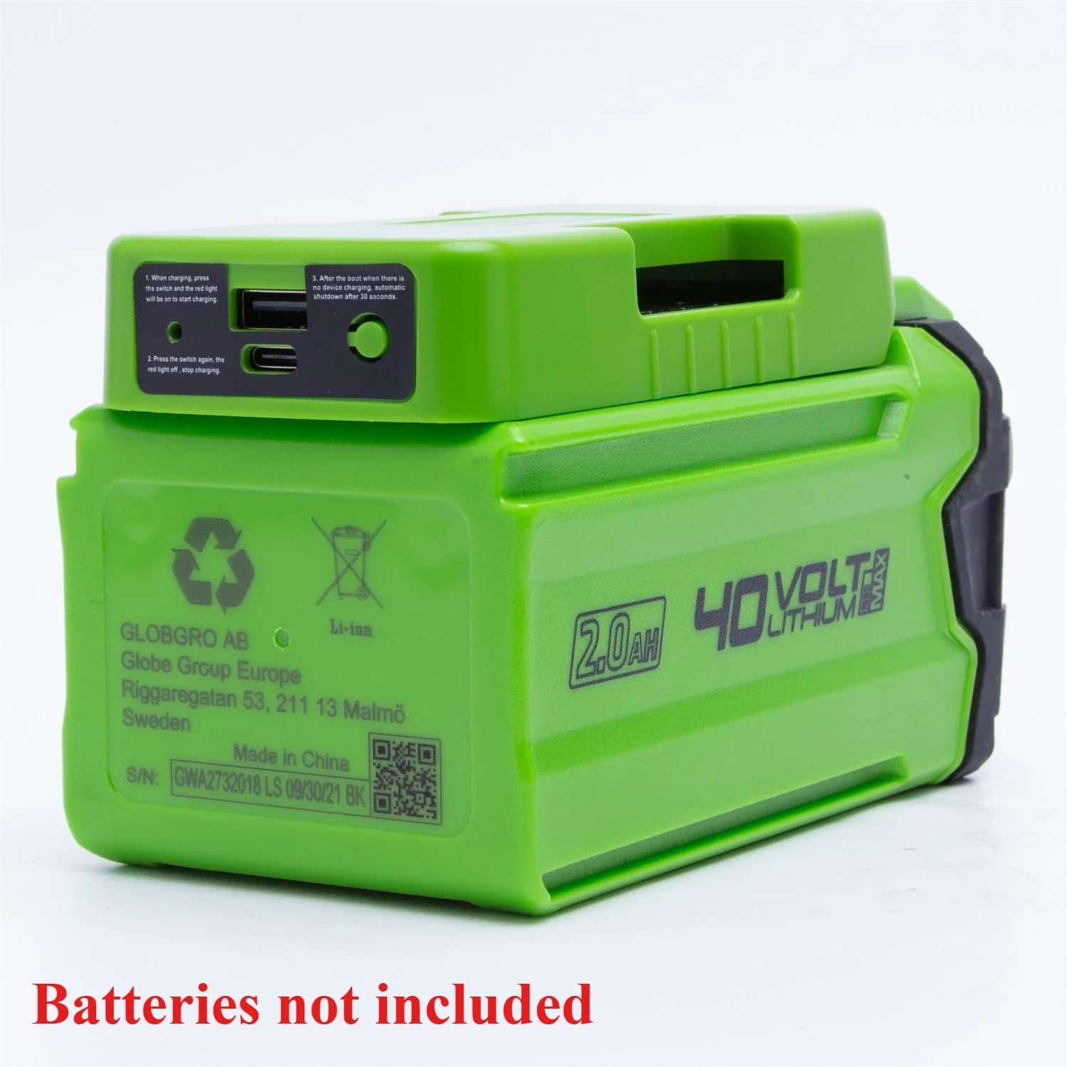 Outdoor Usb Power Adapter - Draadloze mobiele powerbank-adapter voor GREENWORKS 40V
