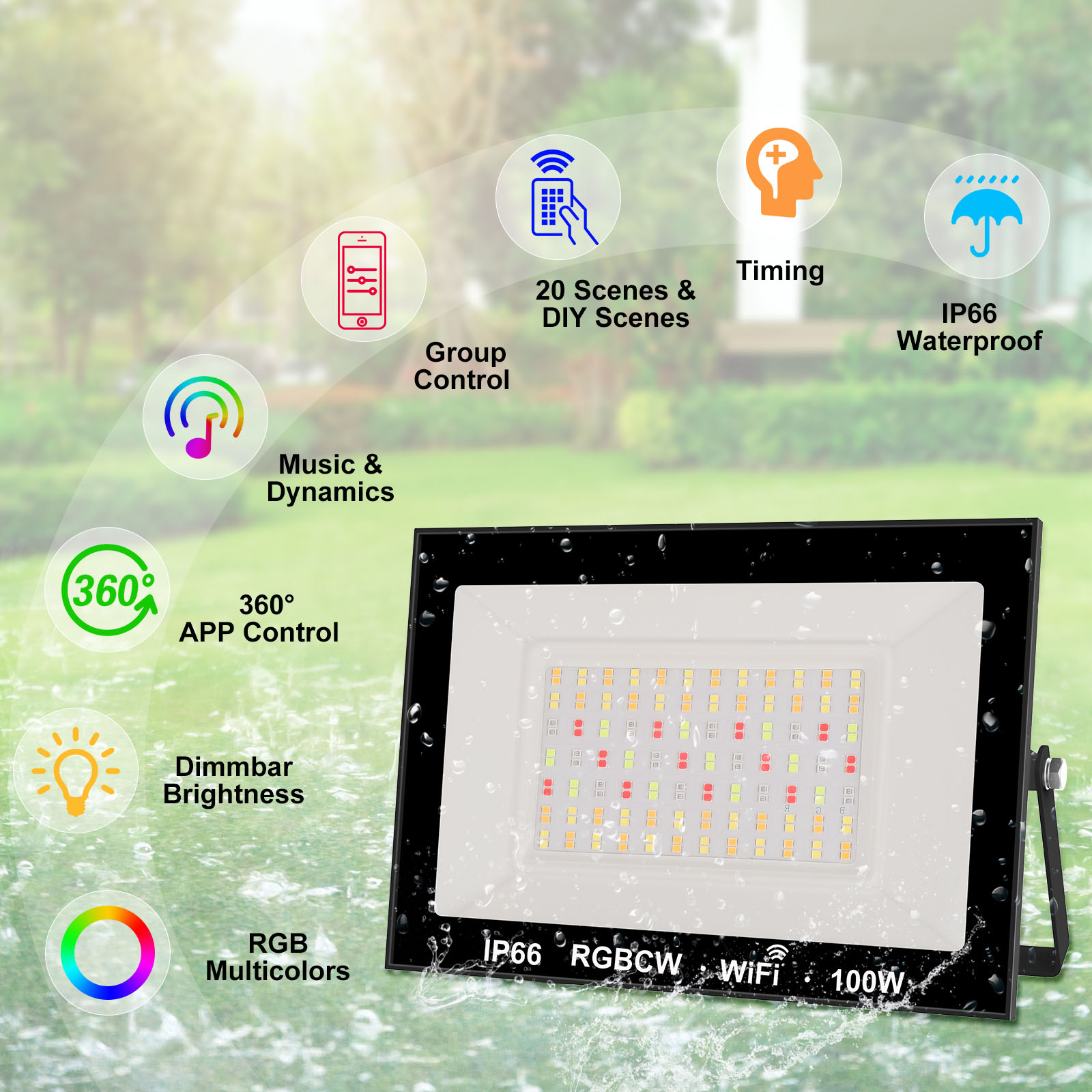 T-Sunrise 100W Rgb Slimme Schi - Outdoor Power Outlet Wifi recensie en prijs