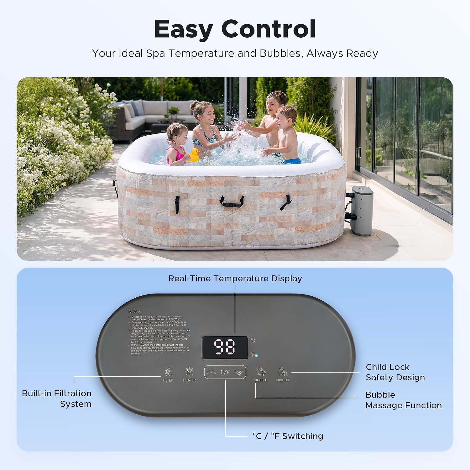 Opblaasbaar bubbelbad van 6,5f - Outdoor Power For Hot Tub recensie en prijs