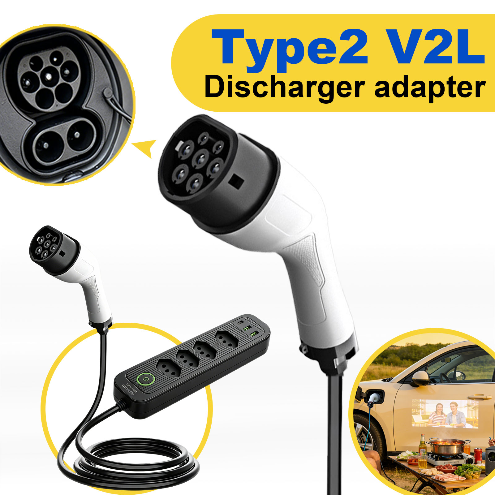 Type2 V2L-ontladingsadapter 16 - Outdoor Power Outlet Extension recensie en prijs
