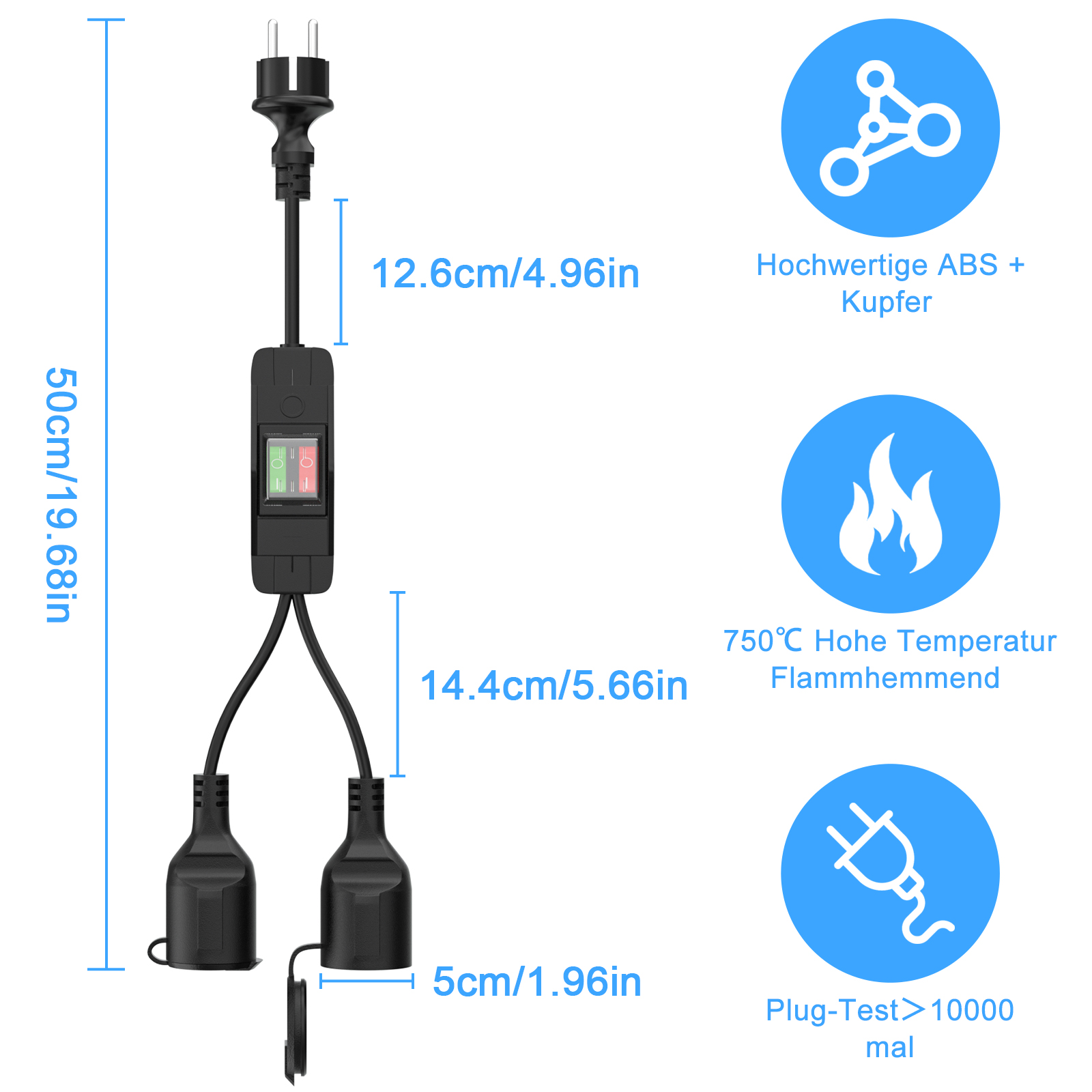 Dubbele stekker verlengkabel 2 - Outdoor Power Outlet Extension recensie en prijs
